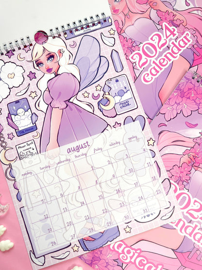 2024 A4 wall calendar magical girls