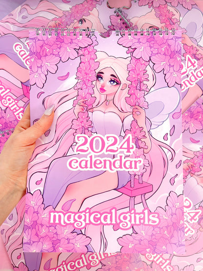 2024 A4 wall calendar magical girls