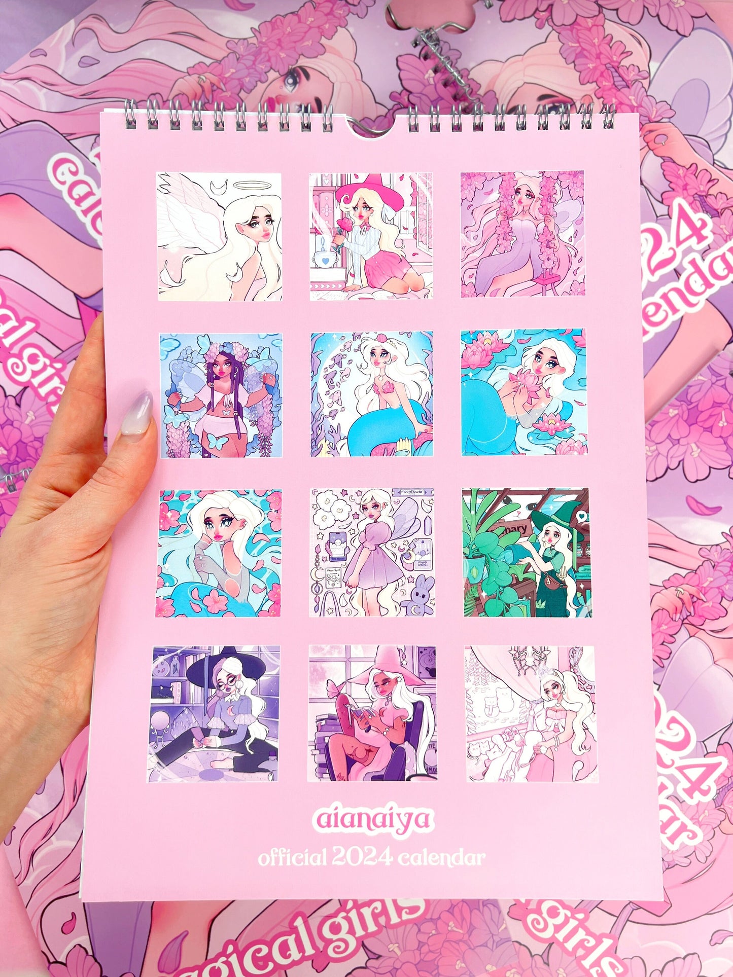 2024 A4 wall calendar magical girls