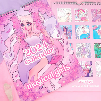 2024 A4 wall calendar magical girls