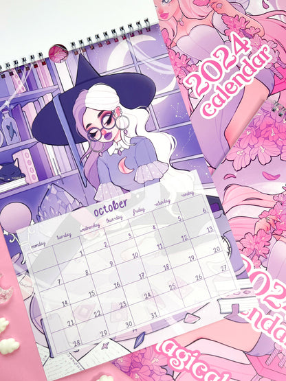 2024 A4 wall calendar magical girls