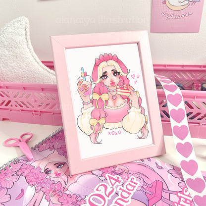 bakery plus size girl print | vibrant wall art | cute girls room wall decor