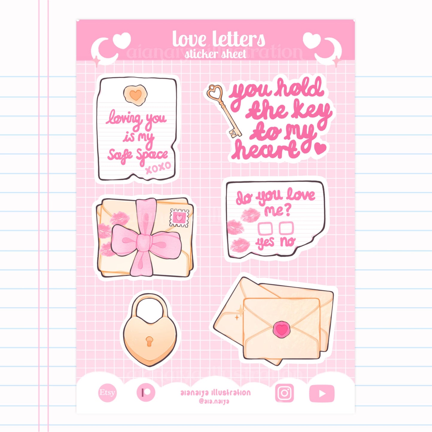 love letters and quotes sticker sheet | premium matte paper sticker sheet | love quotes stickers